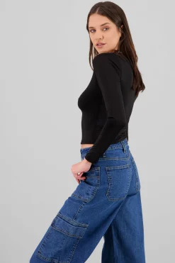 Shasa Long Sleeve Round Neck Top