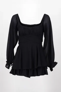 Shasa Long Sleeve Ruffle Mini Dress