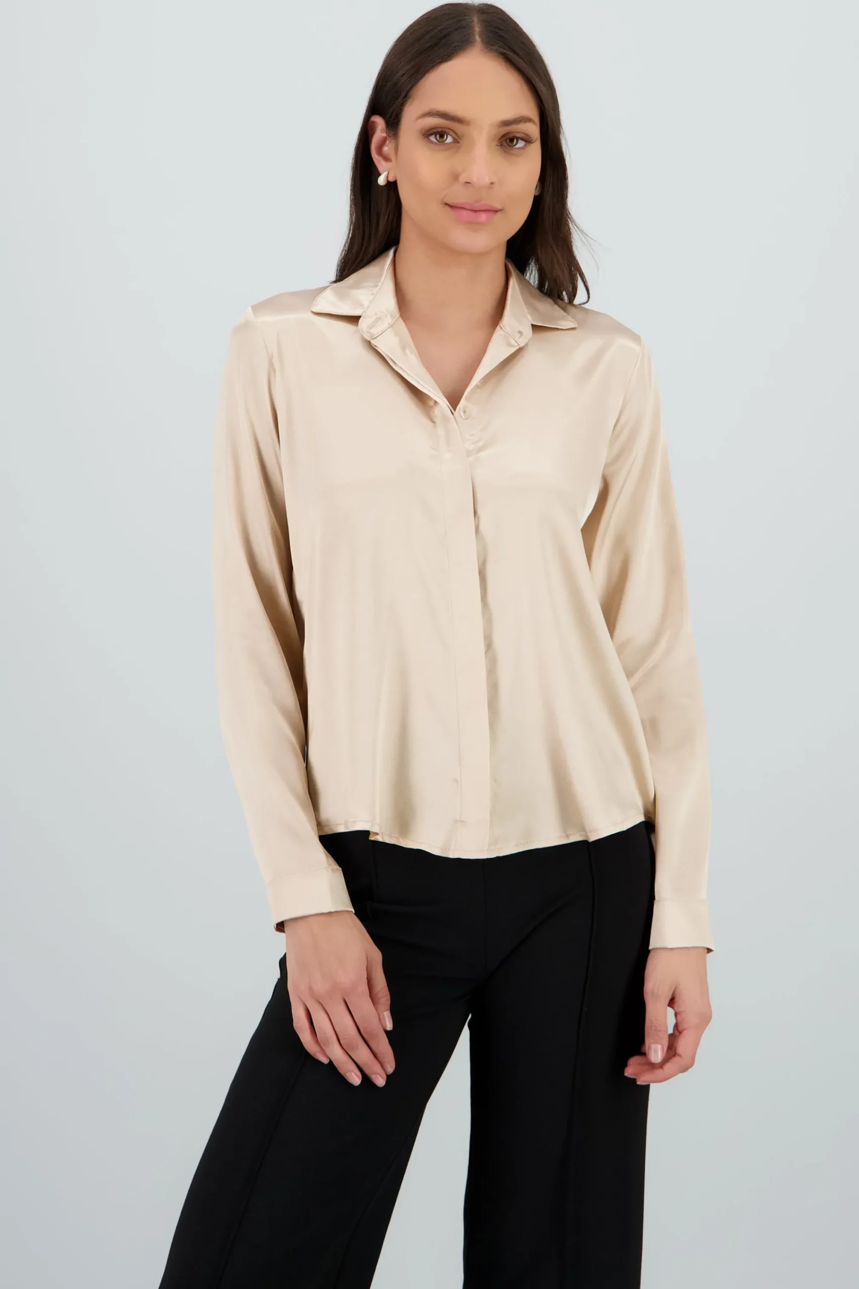Shasa Long Sleeve Satin Shirt