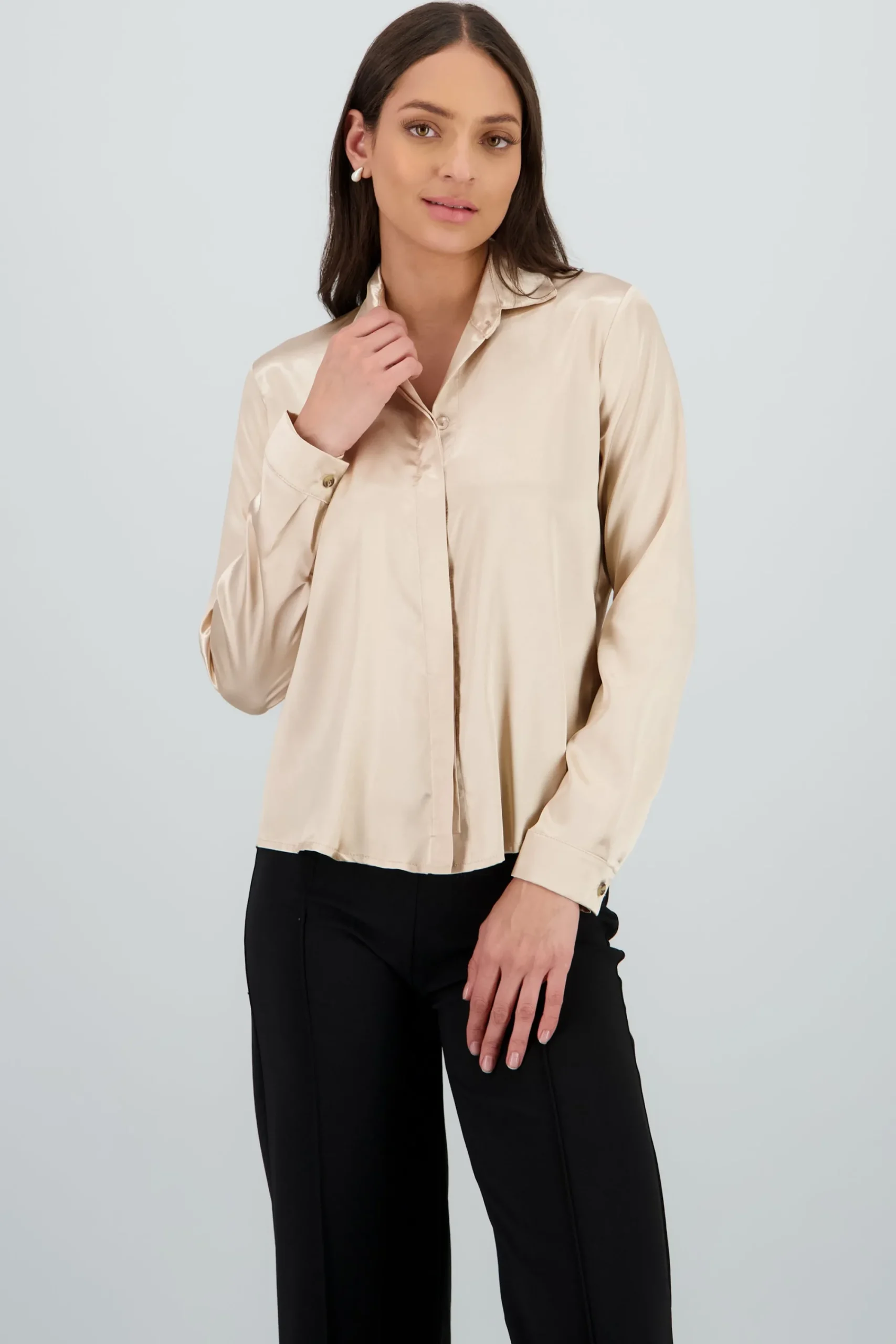 Shasa Long Sleeve Satin Shirt
