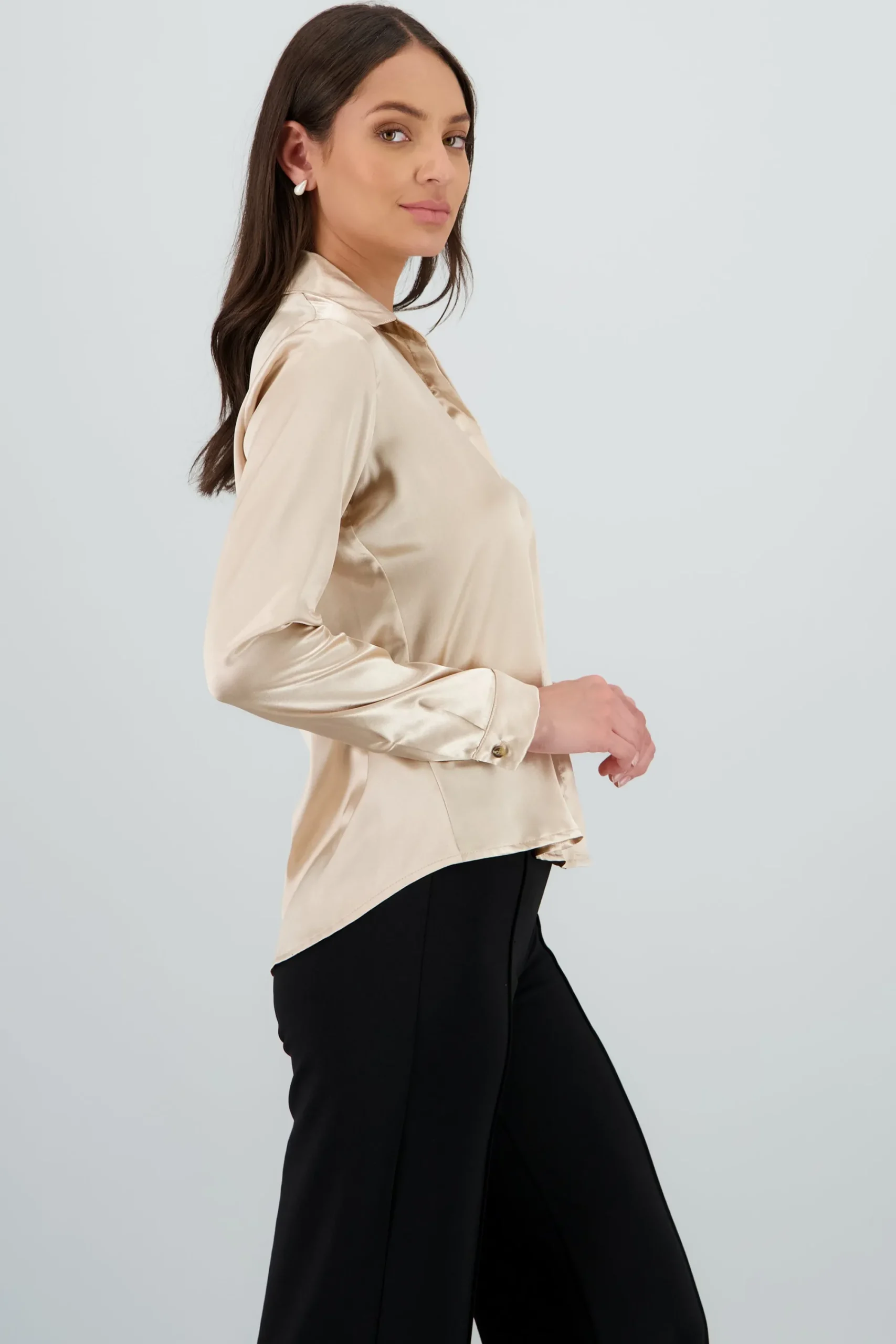 Shasa Long Sleeve Satin Shirt