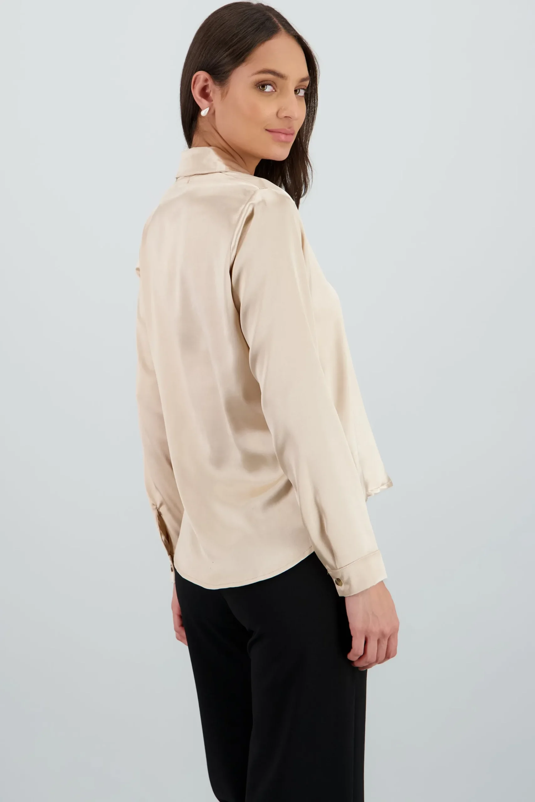 Shasa Long Sleeve Satin Shirt