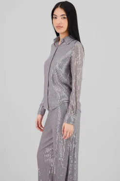 Shasa Long Sleeve Sequin Shirt