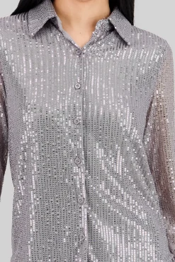 Shasa Long Sleeve Sequin Shirt