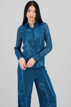 Shasa Long Sleeve Sequin Shirt