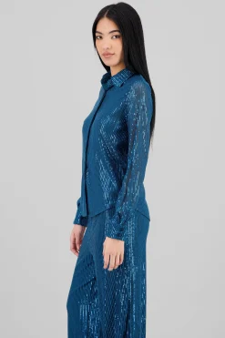Shasa Long Sleeve Sequin Shirt