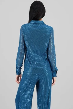 Shasa Long Sleeve Sequin Shirt