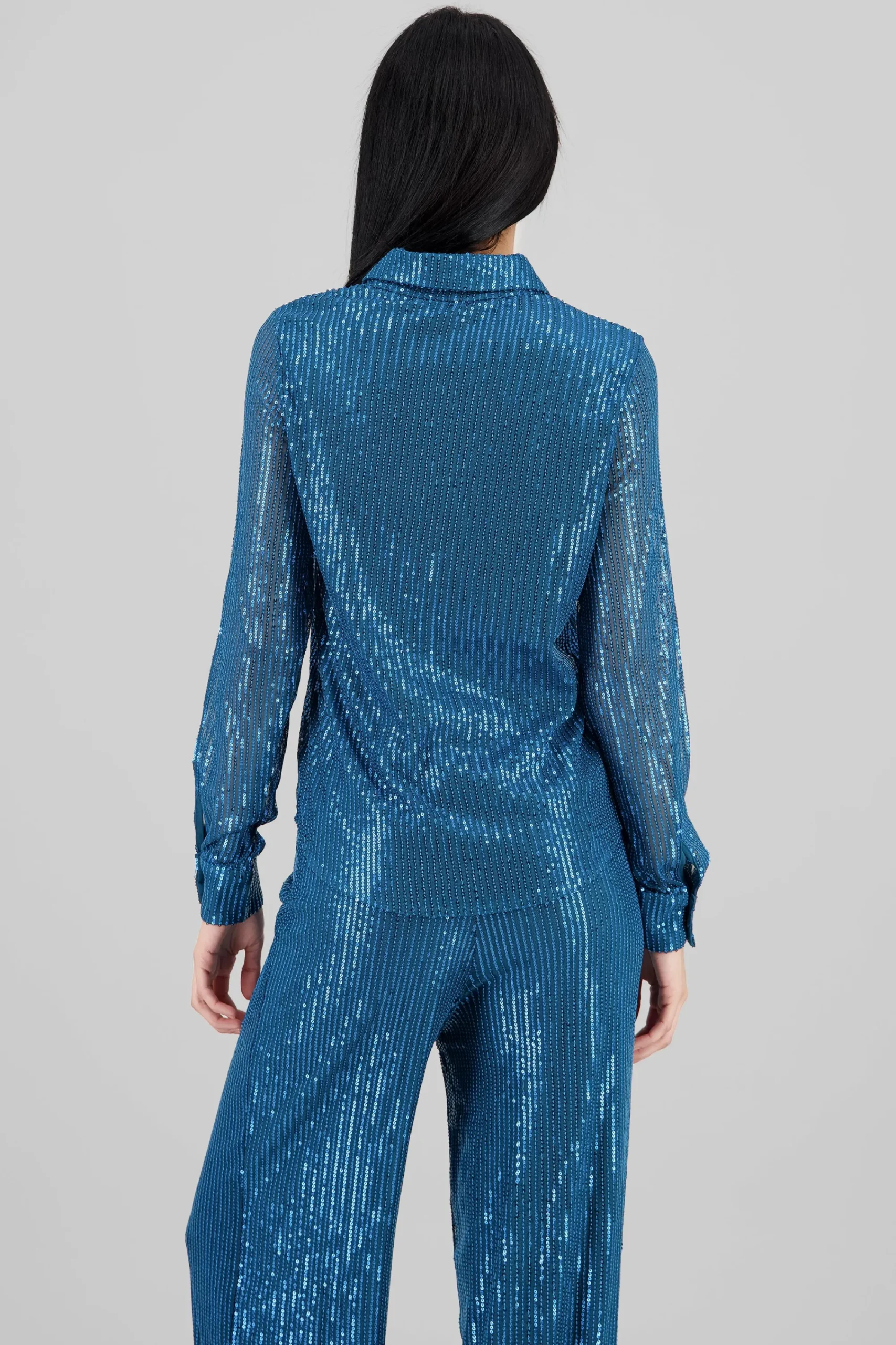 Shasa Long Sleeve Sequin Shirt
