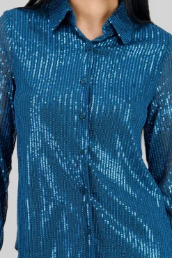 Shasa Long Sleeve Sequin Shirt
