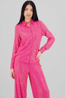 Shasa Long Sleeve Sequin Shirt