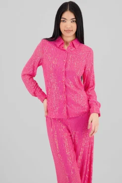 Shasa Long Sleeve Sequin Shirt
