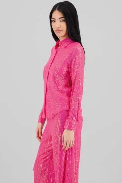 Shasa Long Sleeve Sequin Shirt