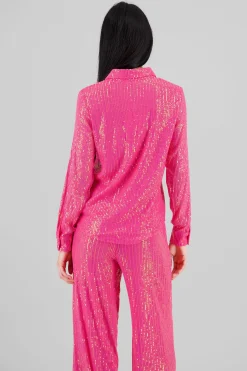 Shasa Long Sleeve Sequin Shirt
