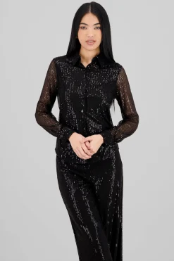 Shasa Long Sleeve Sequin Shirt