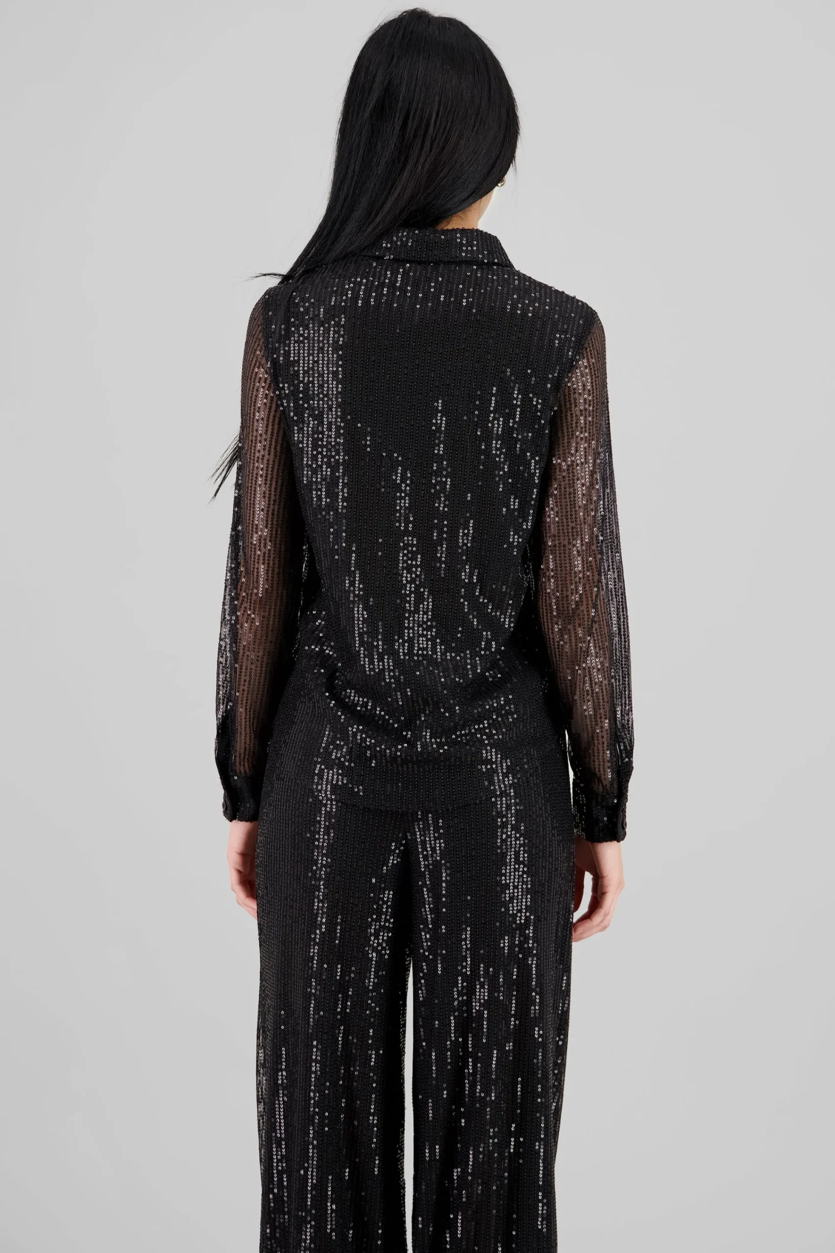 Shasa Long Sleeve Sequin Shirt
