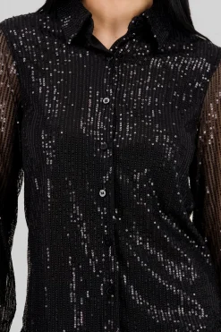 Shasa Long Sleeve Sequin Shirt
