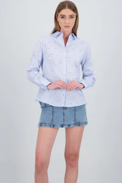 Shasa Long Sleeve Shirt with Bow Back