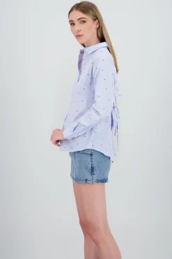 Shasa Long Sleeve Shirt with Bow Back