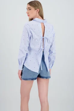 Shasa Long Sleeve Shirt with Bow Back