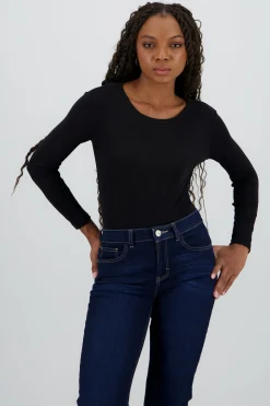 Shasa Long Sleeve Solid Bodysuit