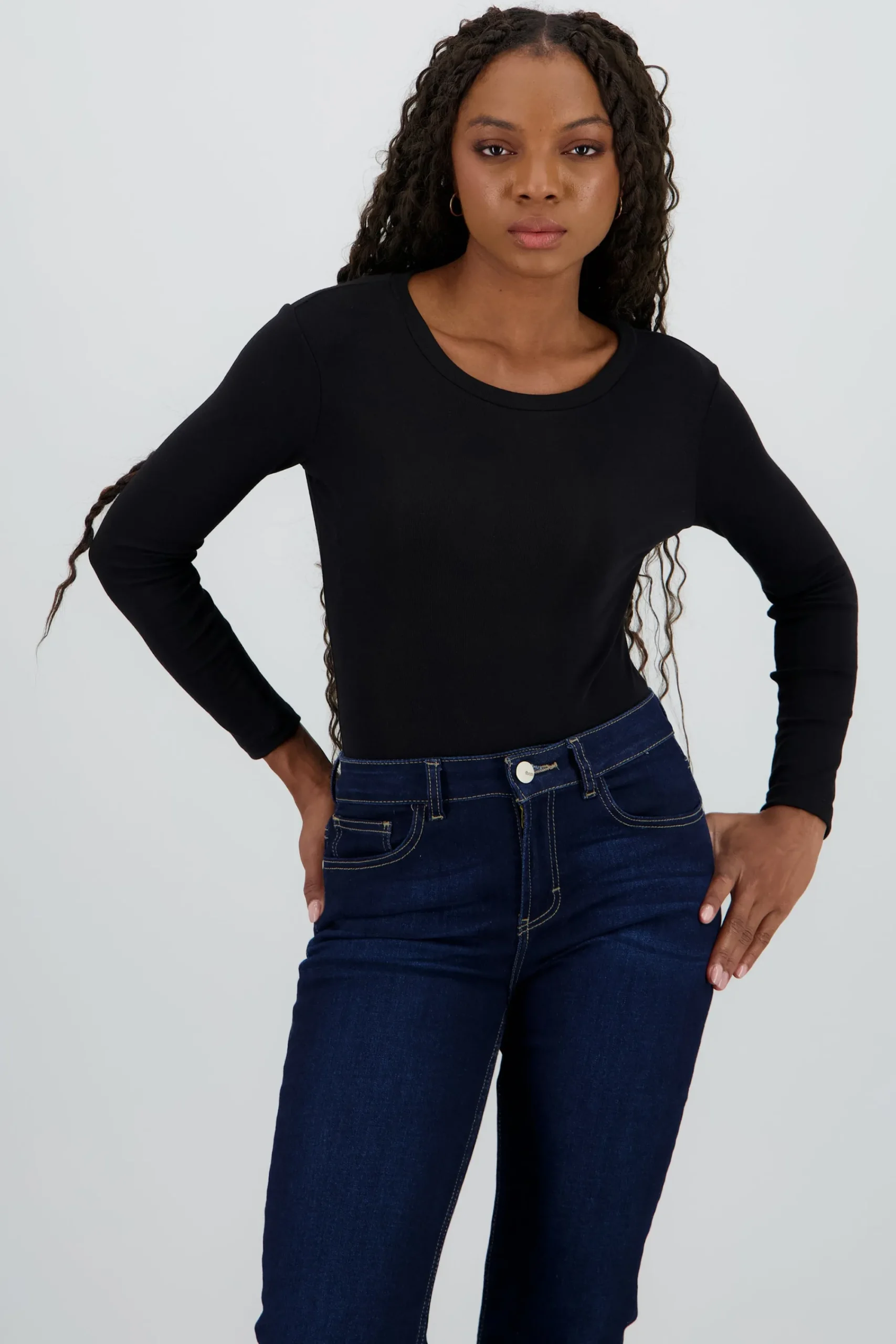Shasa Long Sleeve Solid Bodysuit