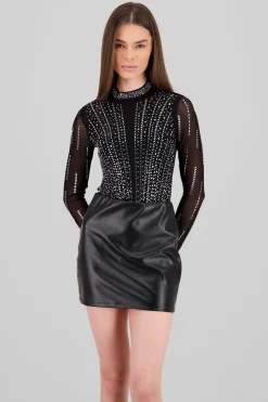 Shasa Long Sleeve Sparkly Bodysuit