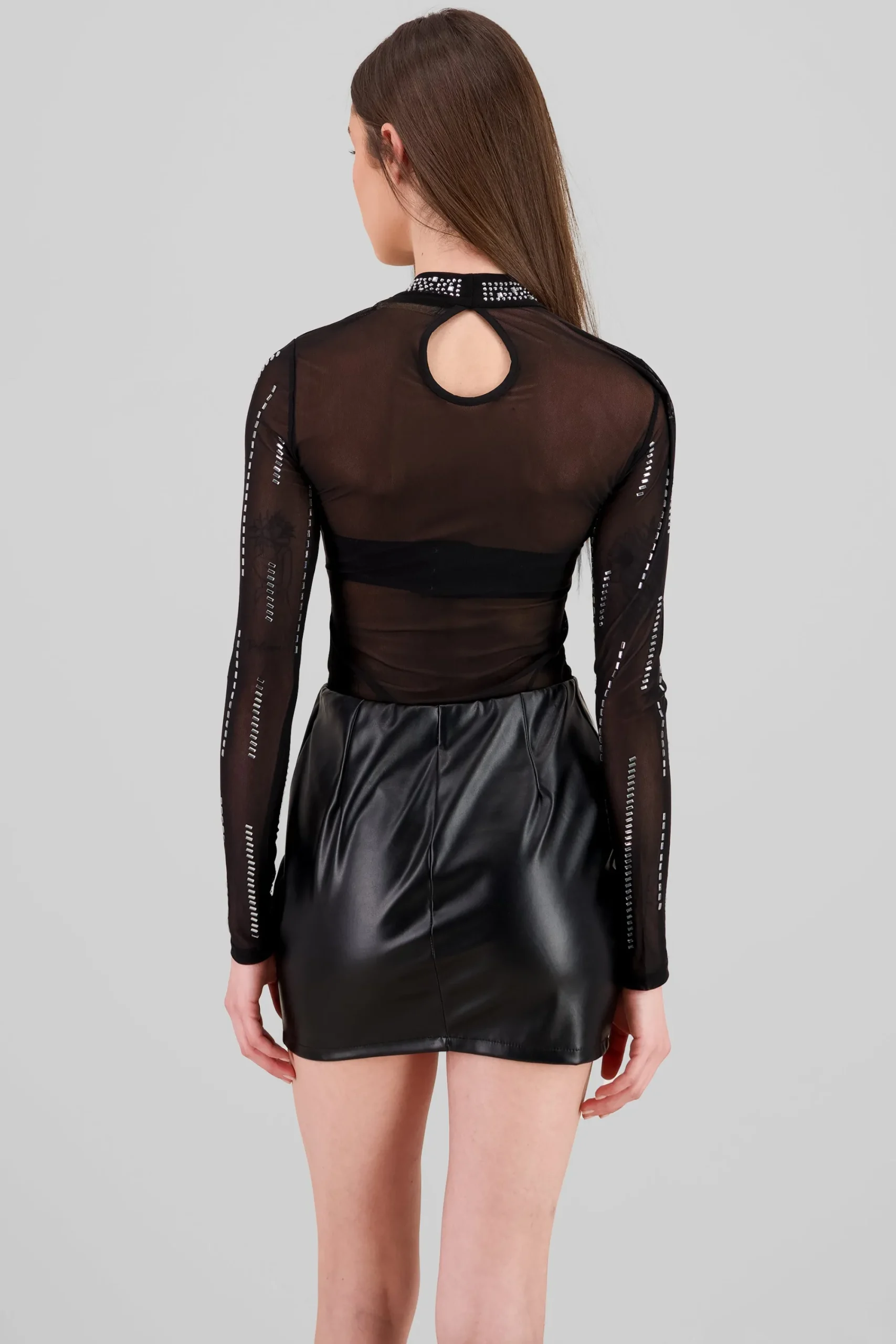 Shasa Long Sleeve Sparkly Bodysuit