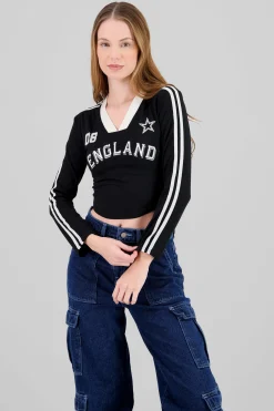 Shasa Long Sleeve Sport Print Top