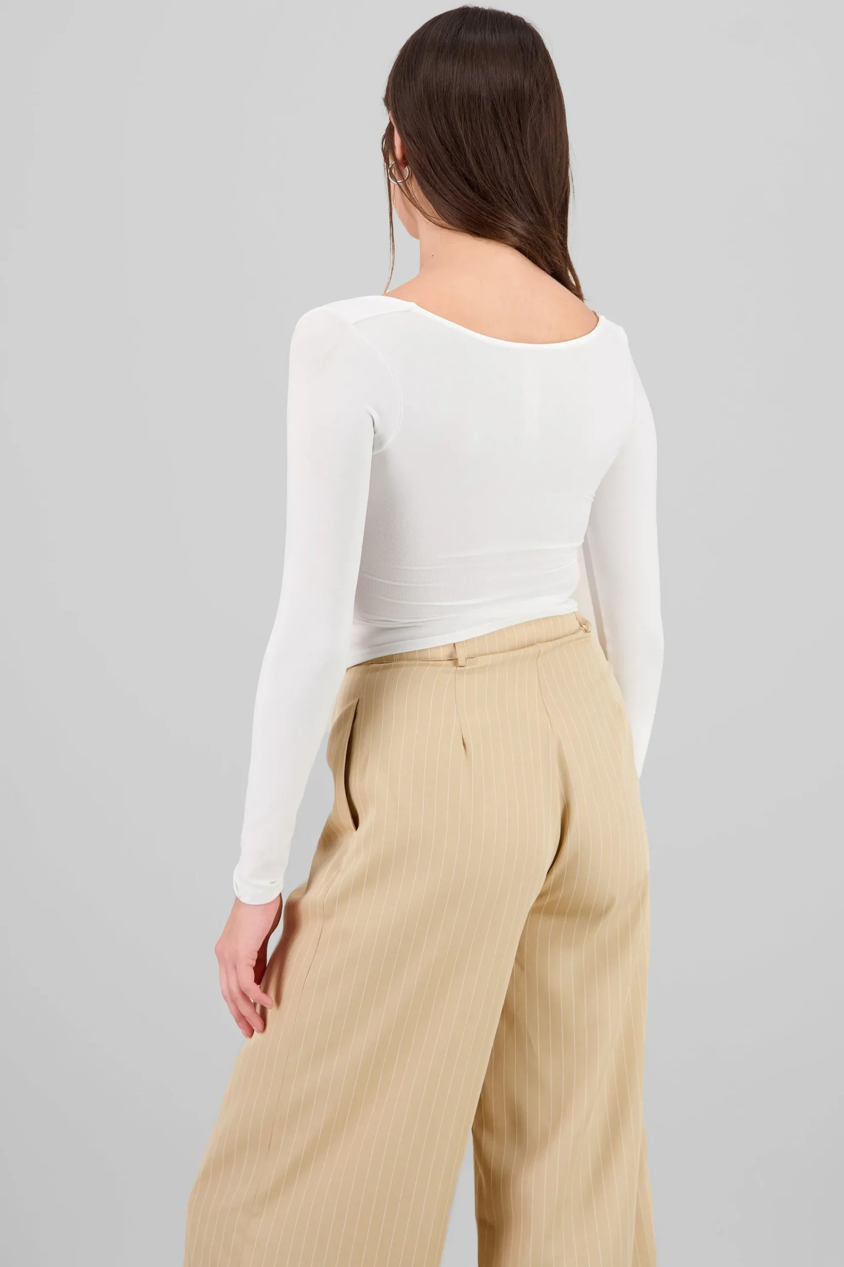 Shasa Long Sleeve Square Neck Blouse