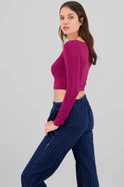 Shasa Long Sleeve Square Neck Top