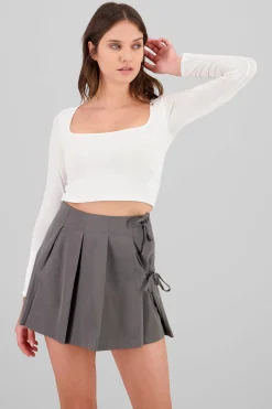 Shasa Long Sleeve Square Neck Top
