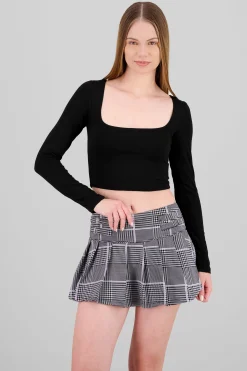 Shasa Long Sleeve Square Neck Top