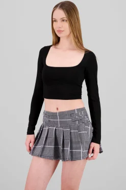 Shasa Long Sleeve Square Neck Top