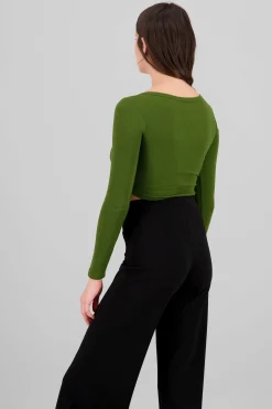 Shasa Long Sleeve Square Neckline Top
