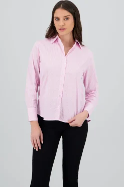 Shasa Long Sleeve Striped Collared Shirt