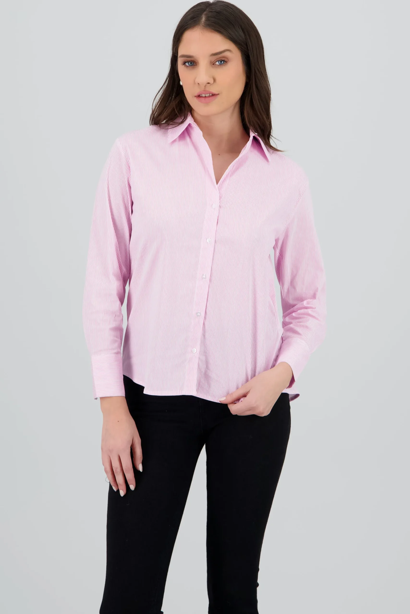Shasa Long Sleeve Striped Collared Shirt