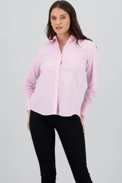 Shasa Long Sleeve Striped Collared Shirt