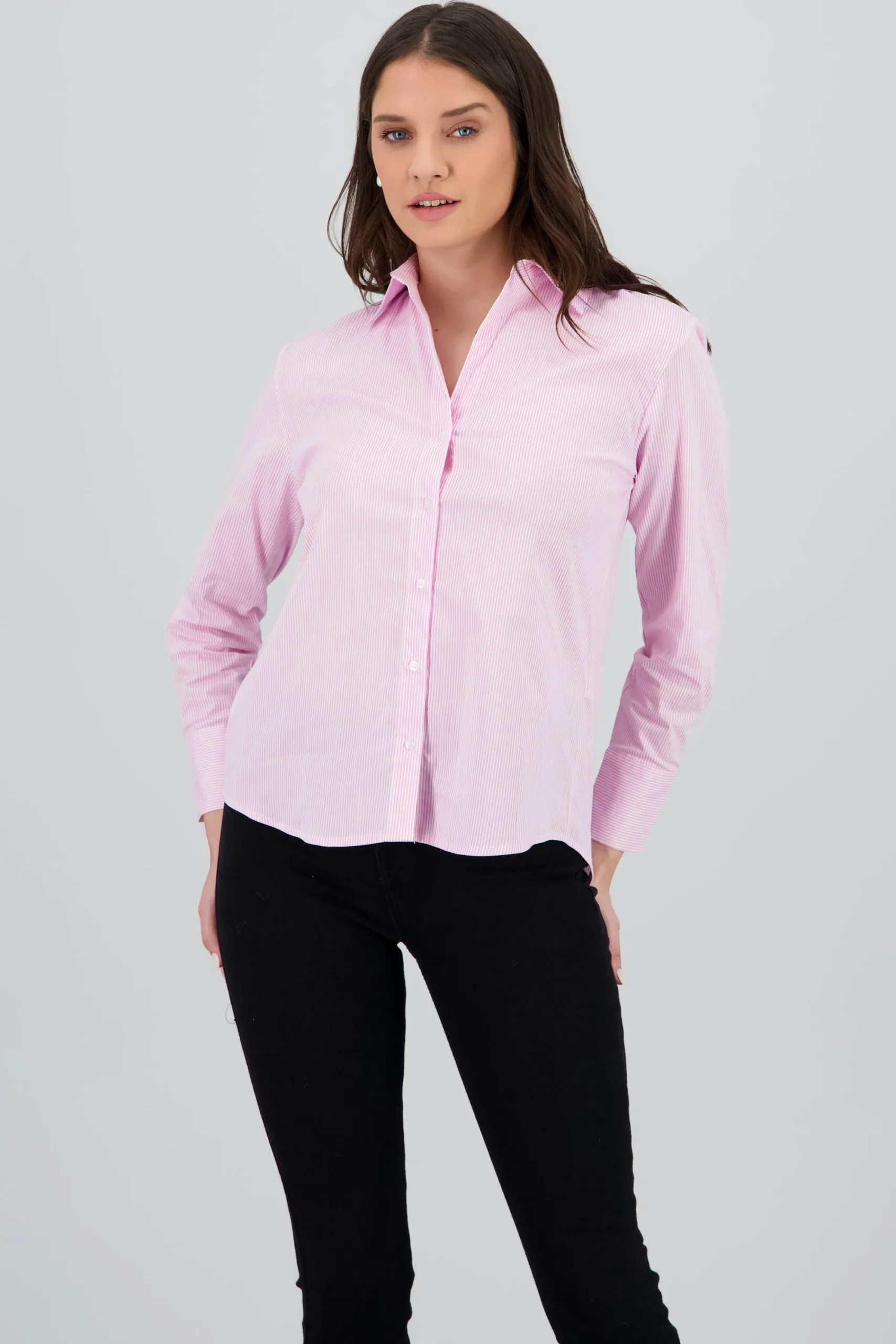 Shasa Long Sleeve Striped Collared Shirt