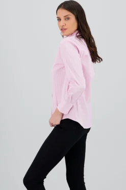 Shasa Long Sleeve Striped Collared Shirt