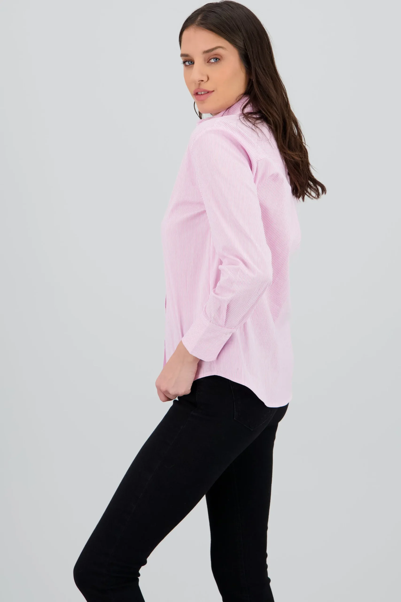 Shasa Long Sleeve Striped Collared Shirt