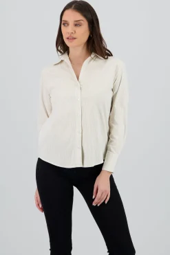 Shasa Long Sleeve Striped Collared Shirt