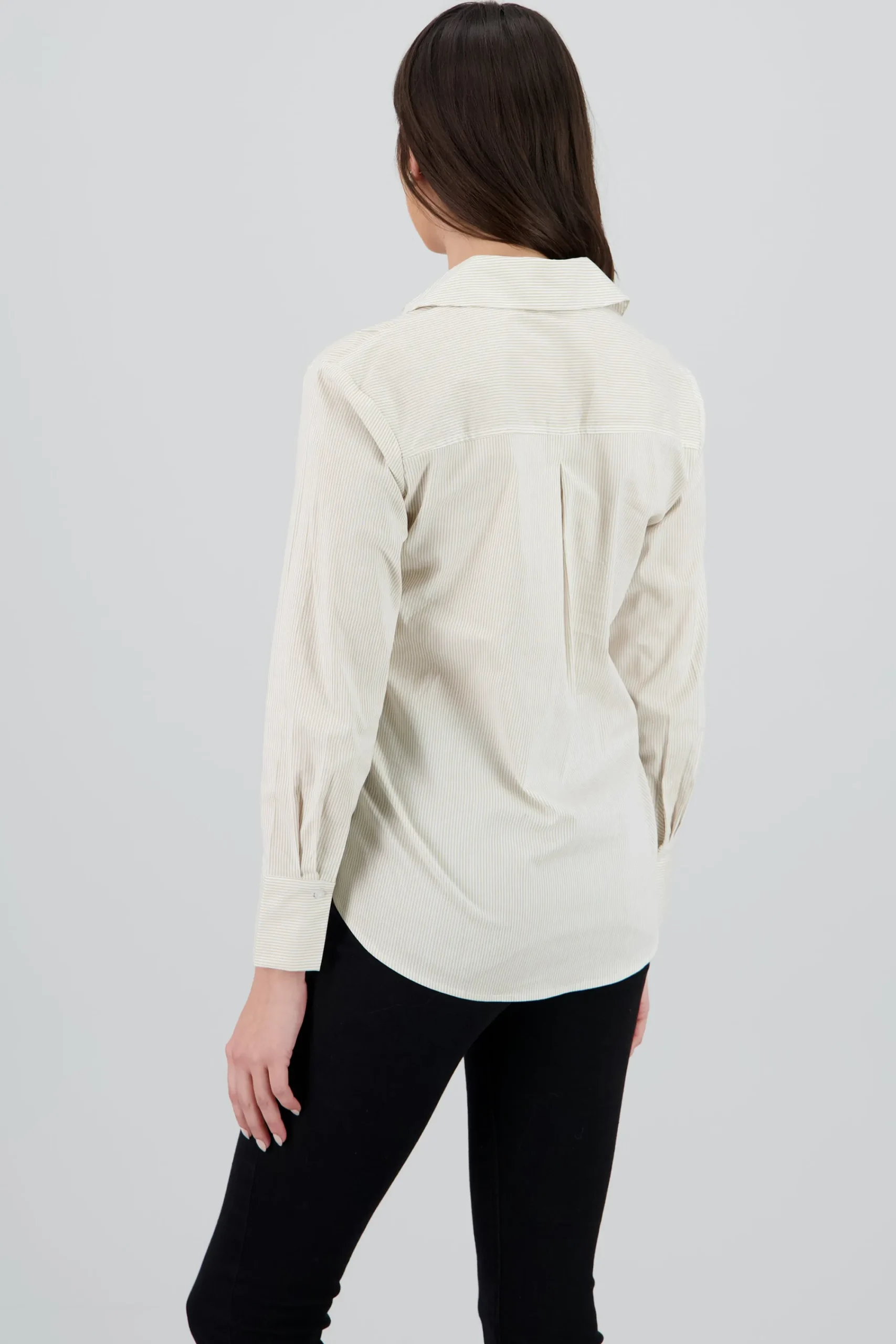 Shasa Long Sleeve Striped Collared Shirt