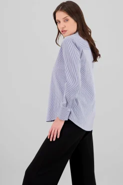 Shasa Long Sleeve Striped Collared Shirt