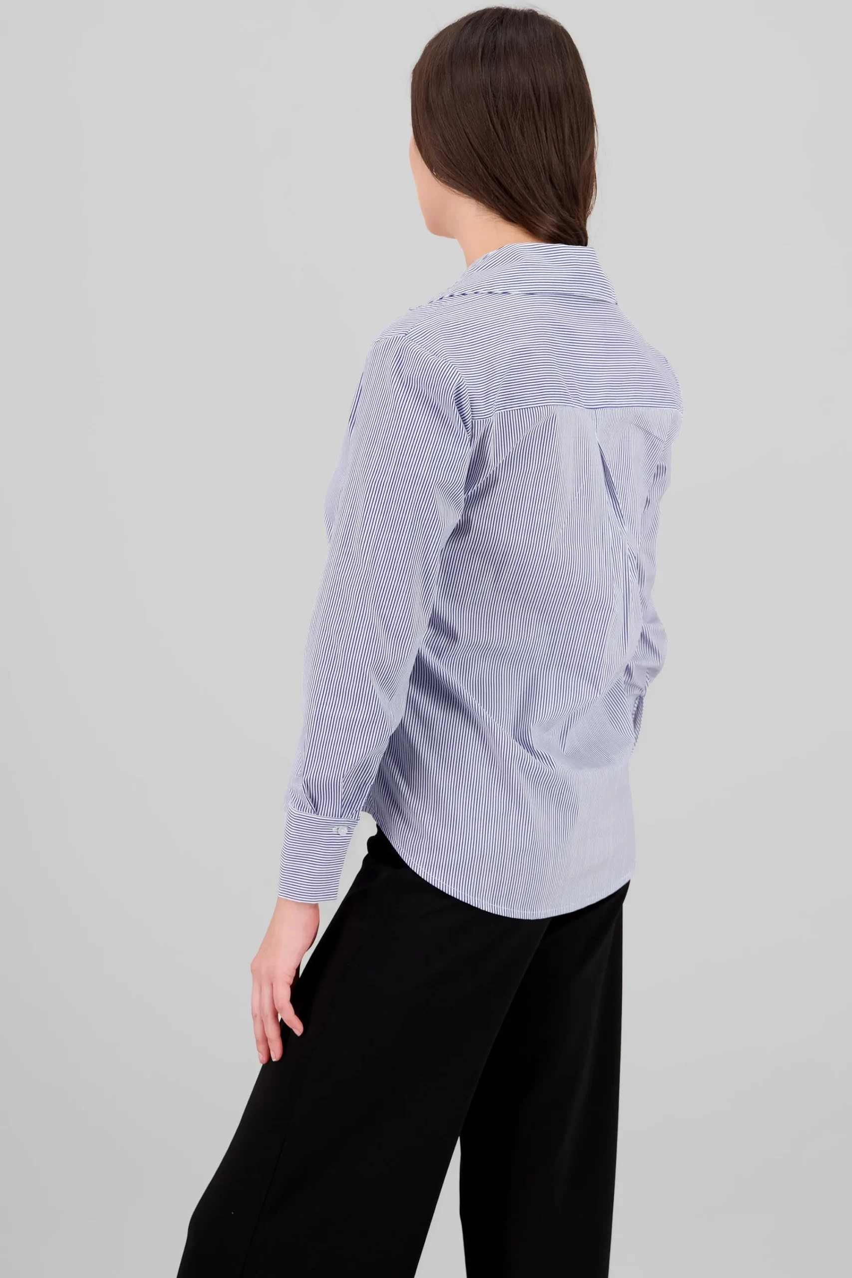 Shasa Long Sleeve Striped Collared Shirt