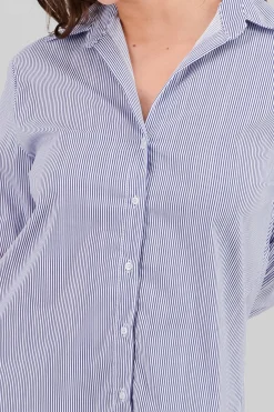 Shasa Long Sleeve Striped Collared Shirt