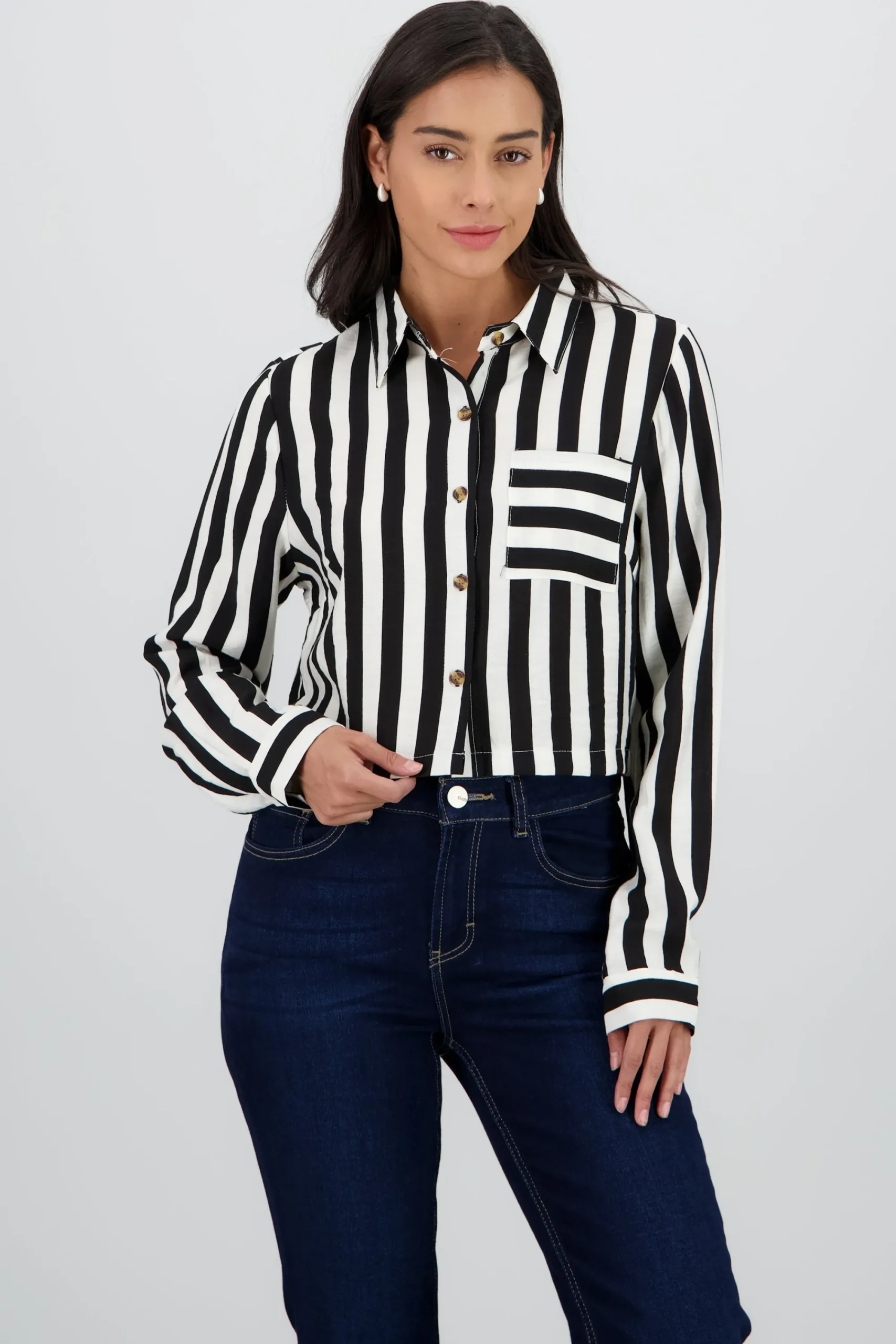 Shasa Long Sleeve Striped Cuff Shirt