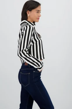 Shasa Long Sleeve Striped Cuff Shirt