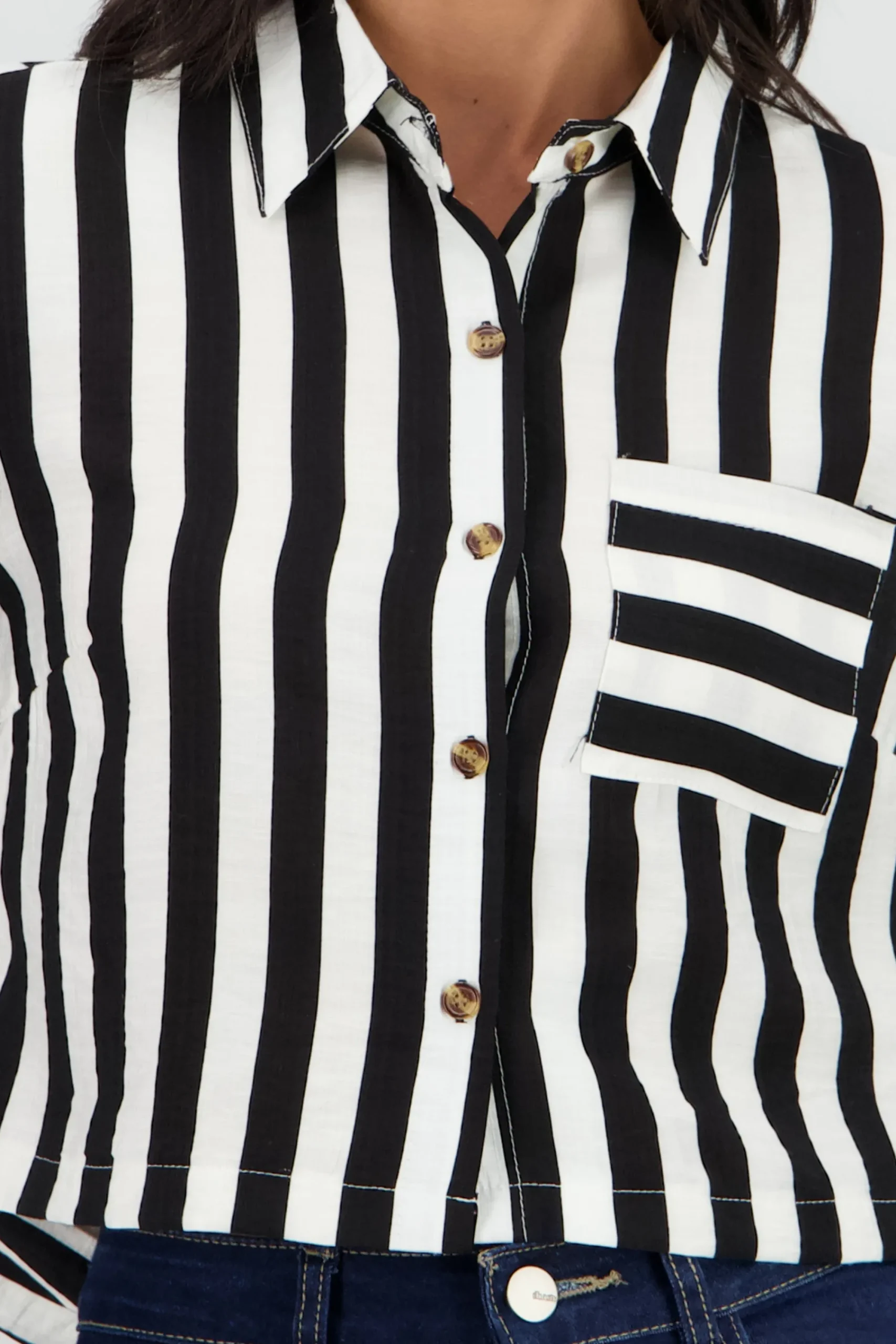 Shasa Long Sleeve Striped Cuff Shirt
