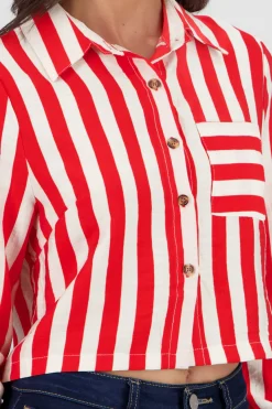 Shasa Long Sleeve Striped Cuff Shirt