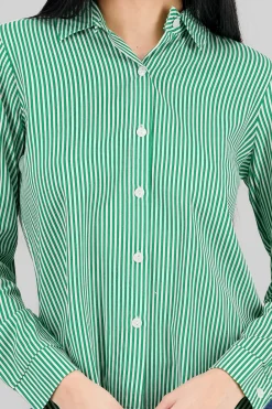 Shasa Long Sleeve Striped Print Shirt